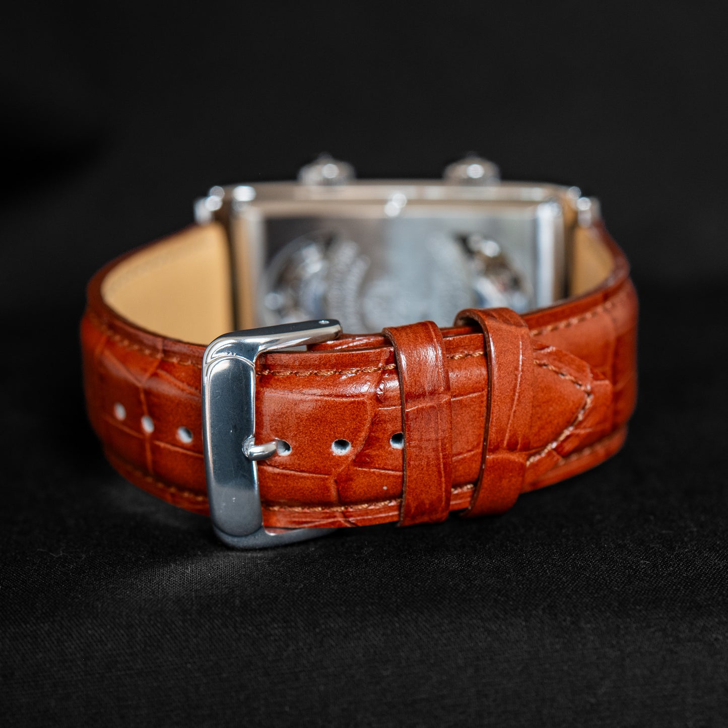 Cuervo y Sobrinos "Ivory Guilloché " Prominente Doble Tiempo