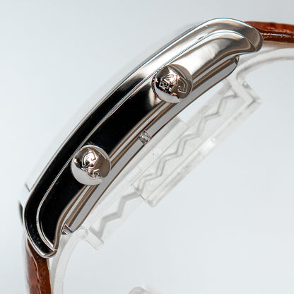 Cuervo y Sobrinos "Ivory Guilloché " Prominente Doble Tiempo
