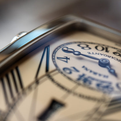 Cuervo y Sobrinos "Ivory Guilloché " Prominente Doble Tiempo