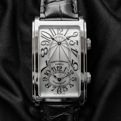 Cuervo y Sobrinos "Silver Guilloché" Prominente Doble Tiempo