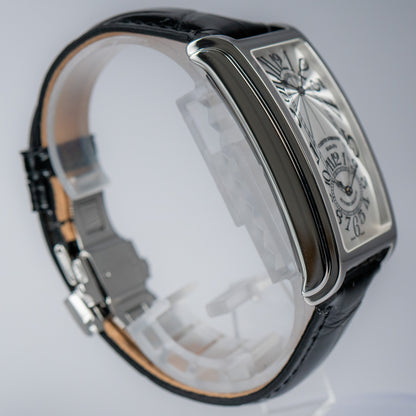 Cuervo y Sobrinos "Silver Guilloché" Prominente Doble Tiempo