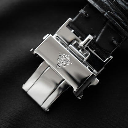 Cuervo y Sobrinos "Silver Guilloché" Prominente Doble Tiempo