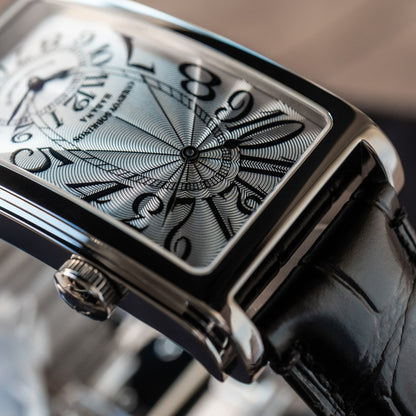 Cuervo y Sobrinos "Silver Guilloché" Prominente Doble Tiempo