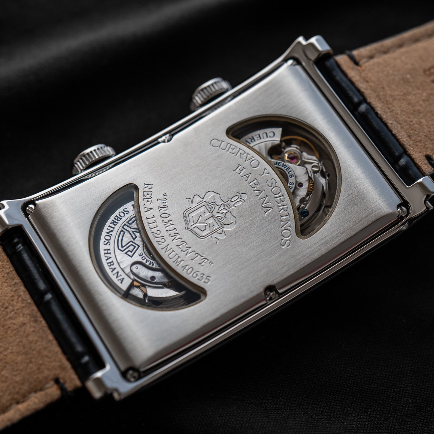 Cuervo y Sobrinos "Silver Guilloché" Prominente Doble Tiempo