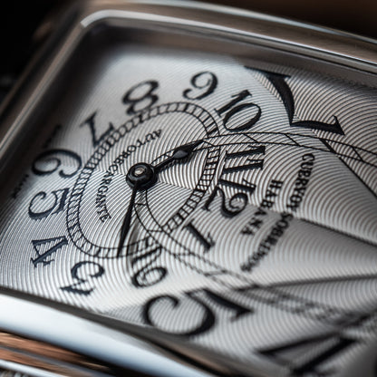 Cuervo y Sobrinos "Silver Guilloché" Prominente Doble Tiempo