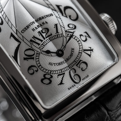 Cuervo y Sobrinos "Silver Guilloché" Prominente Doble Tiempo
