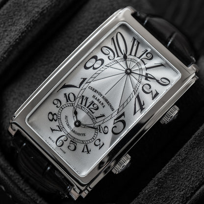 Cuervo y Sobrinos "Silver Guilloché" Prominente Doble Tiempo
