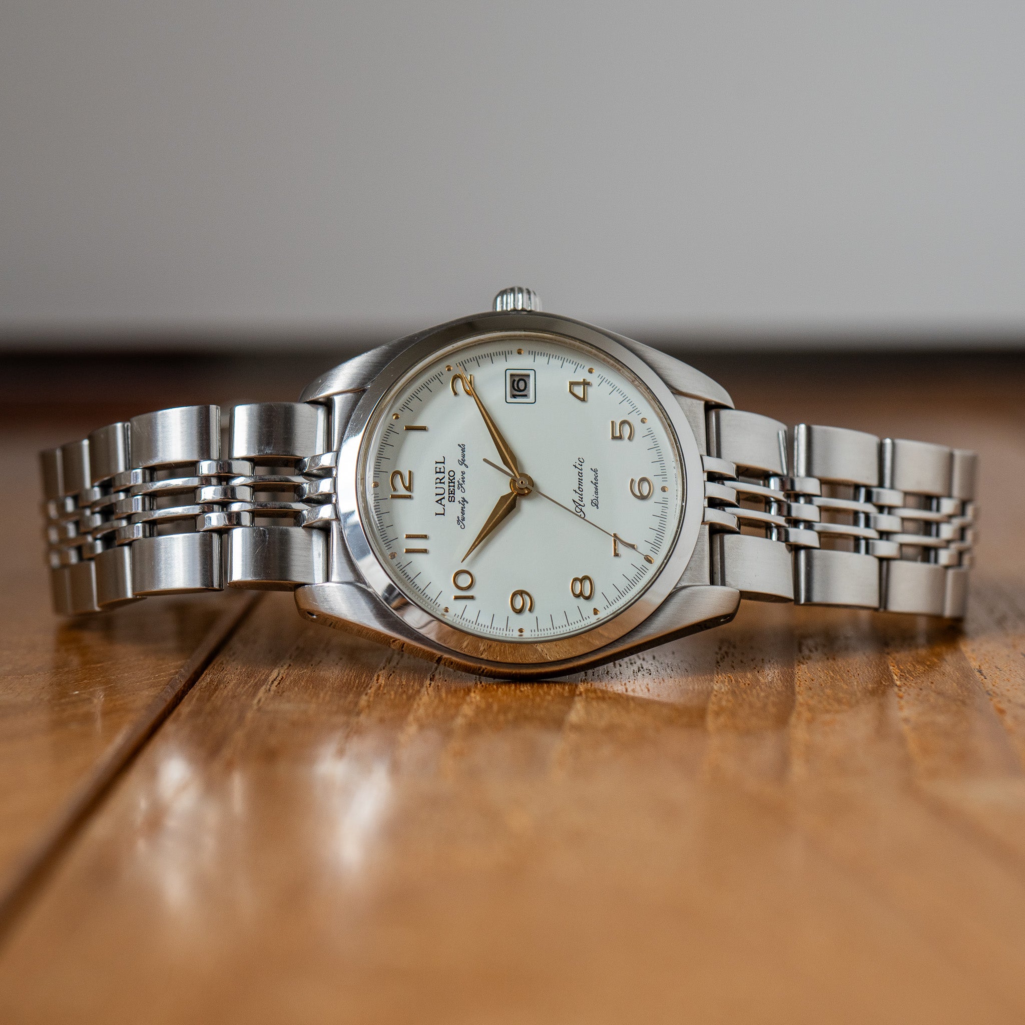 Seiko Laurel 4S15-0020 Automatic SS Blue Dial 37mm Grade B