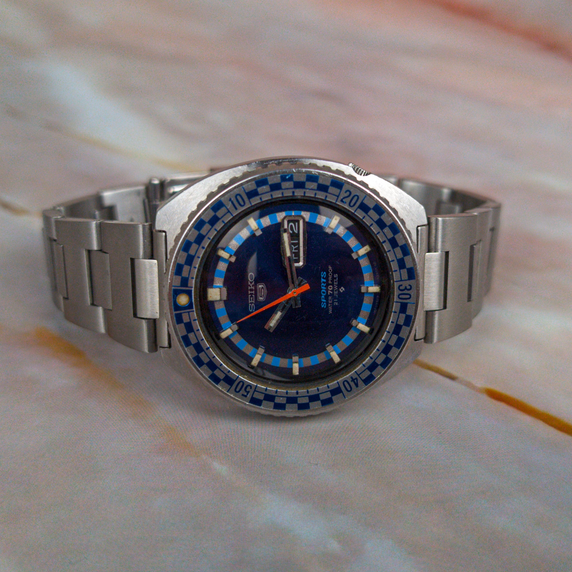 Seiko 6119 8300 Blue Rally Diver Watch Provenance Watches