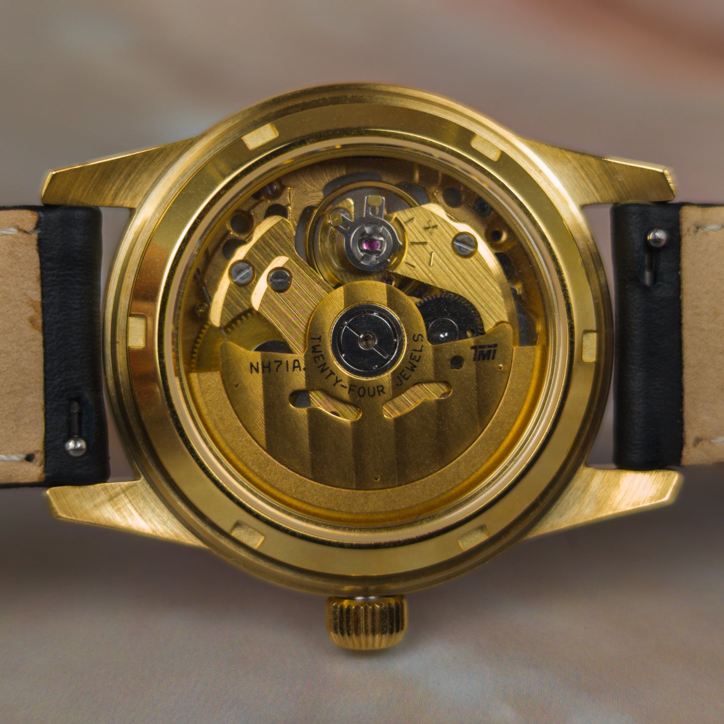 "Black Waves" 18k Gold Seiko Mod