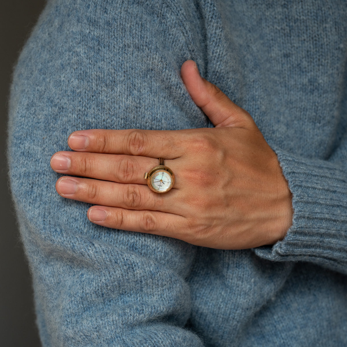 Seiko Mechanical Gold "Mother-of-Pearl" Ring Watch