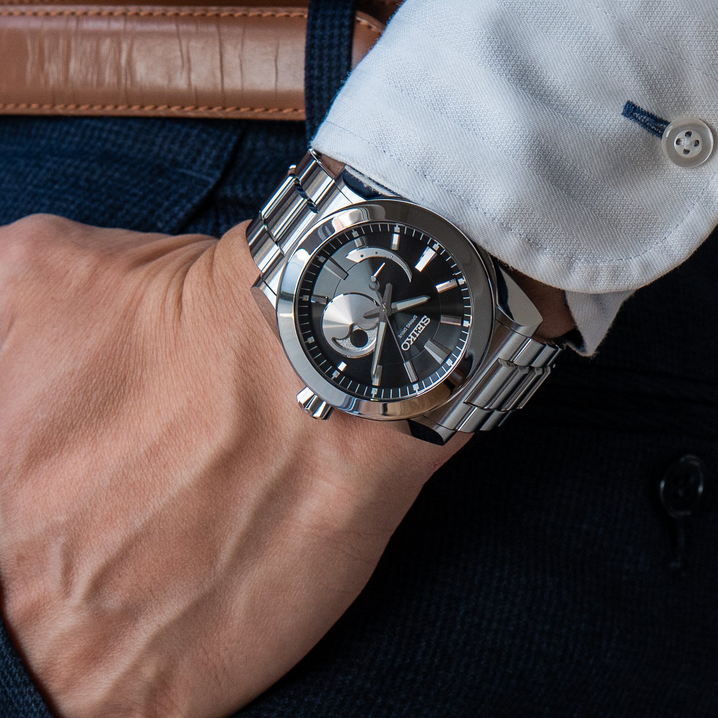 Seiko Spring Drive Moonphase SAEA011 /  5R67-0AC0