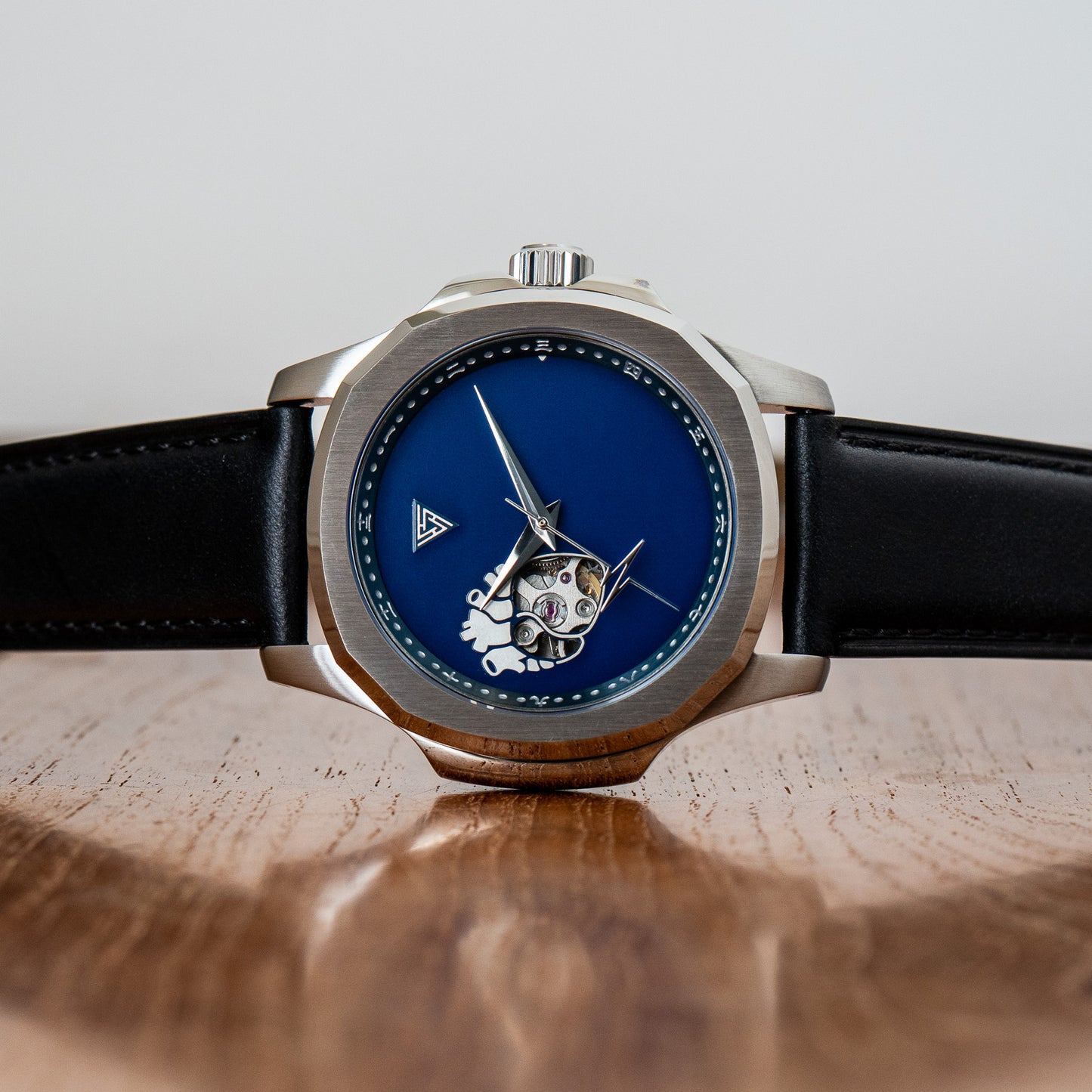 Golden Blue “EKG” Open Heart Seiko Mod