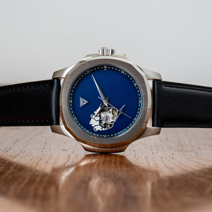 Golden Blue “EKG” Open Heart Seiko Mod