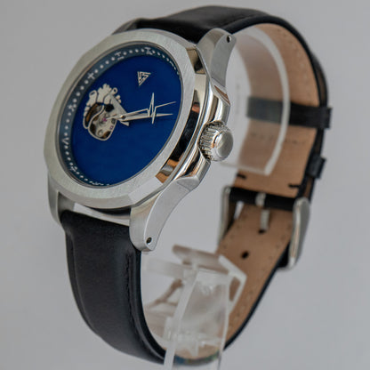 Golden Blue “EKG” Open Heart Seiko Mod