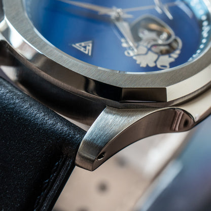 Golden Blue “EKG” Open Heart Seiko Mod