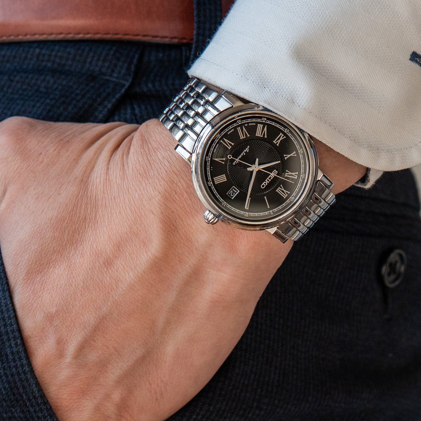 Seiko "Black Guilloche" JDM SARY007