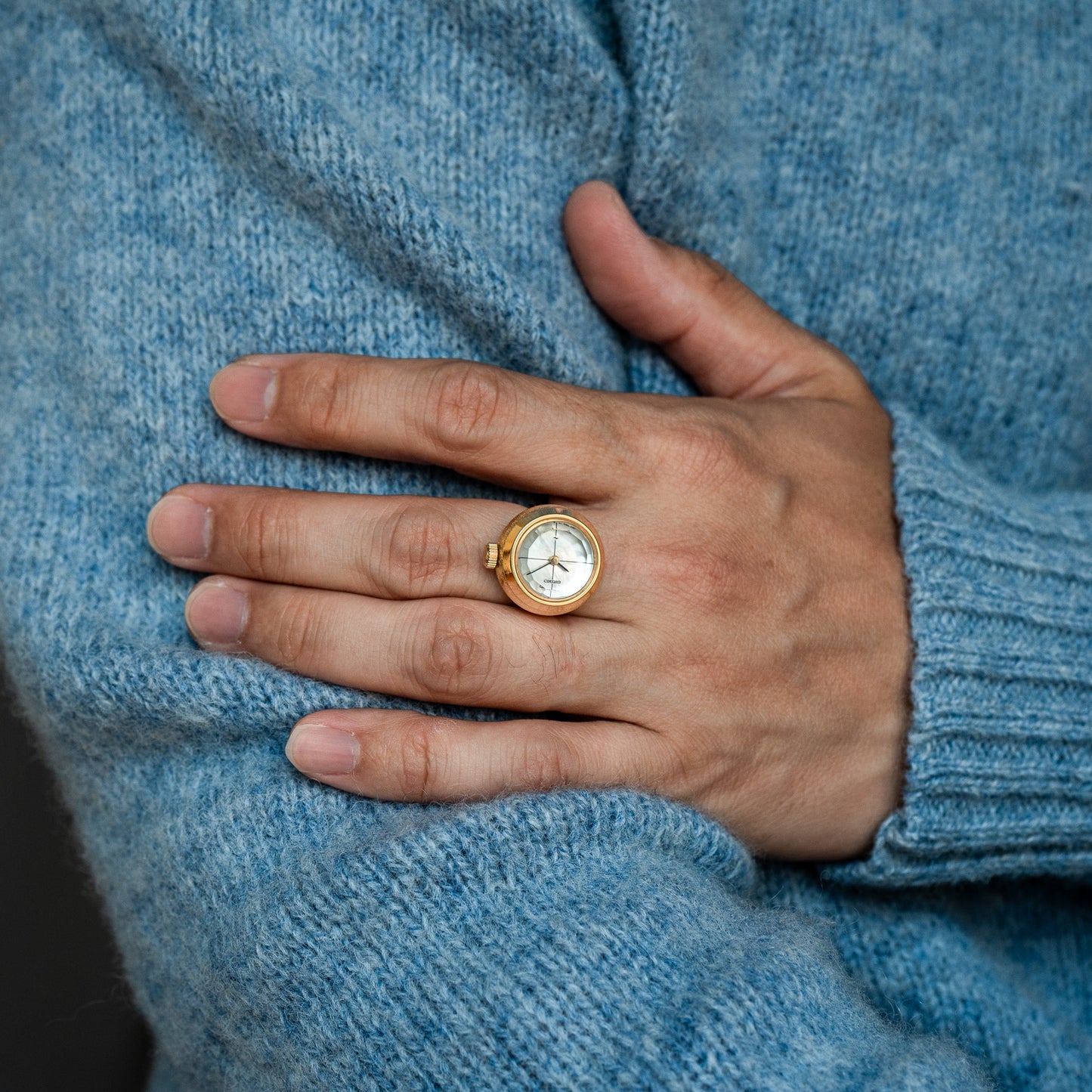Seiko Mechanical Gold "Mother-of-Pearl" Ring Watch